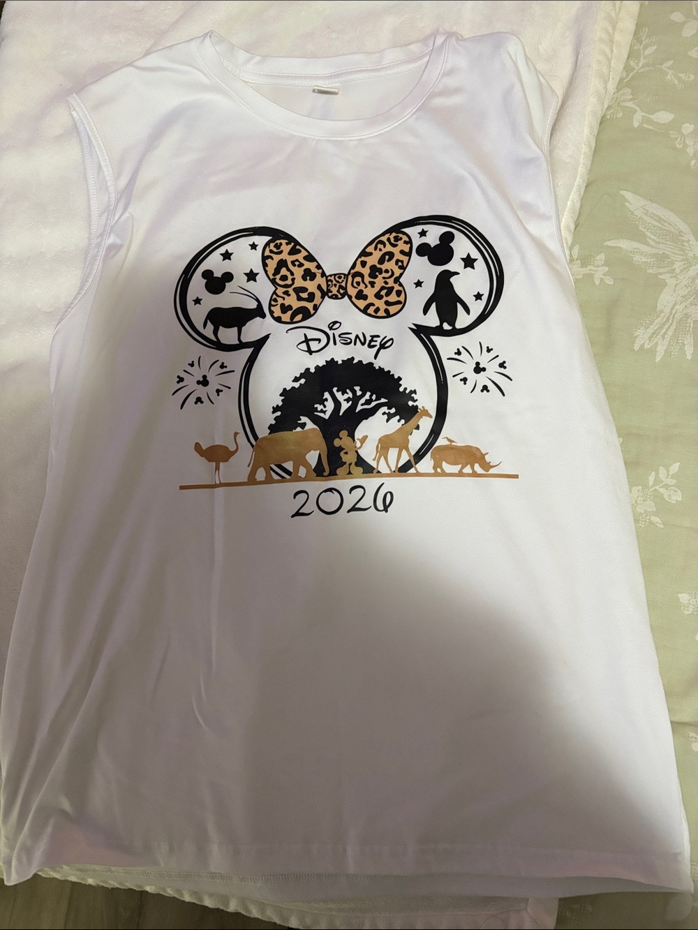 Disney White Tank Top with Black and Gold Lion King Graphic